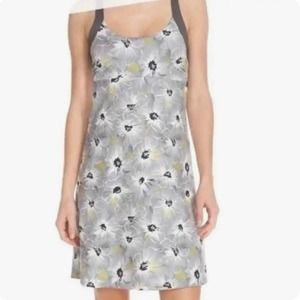 PATAGONIA Women's Morning Glory Racerback Stretch Mini Dress Gray Floral XL